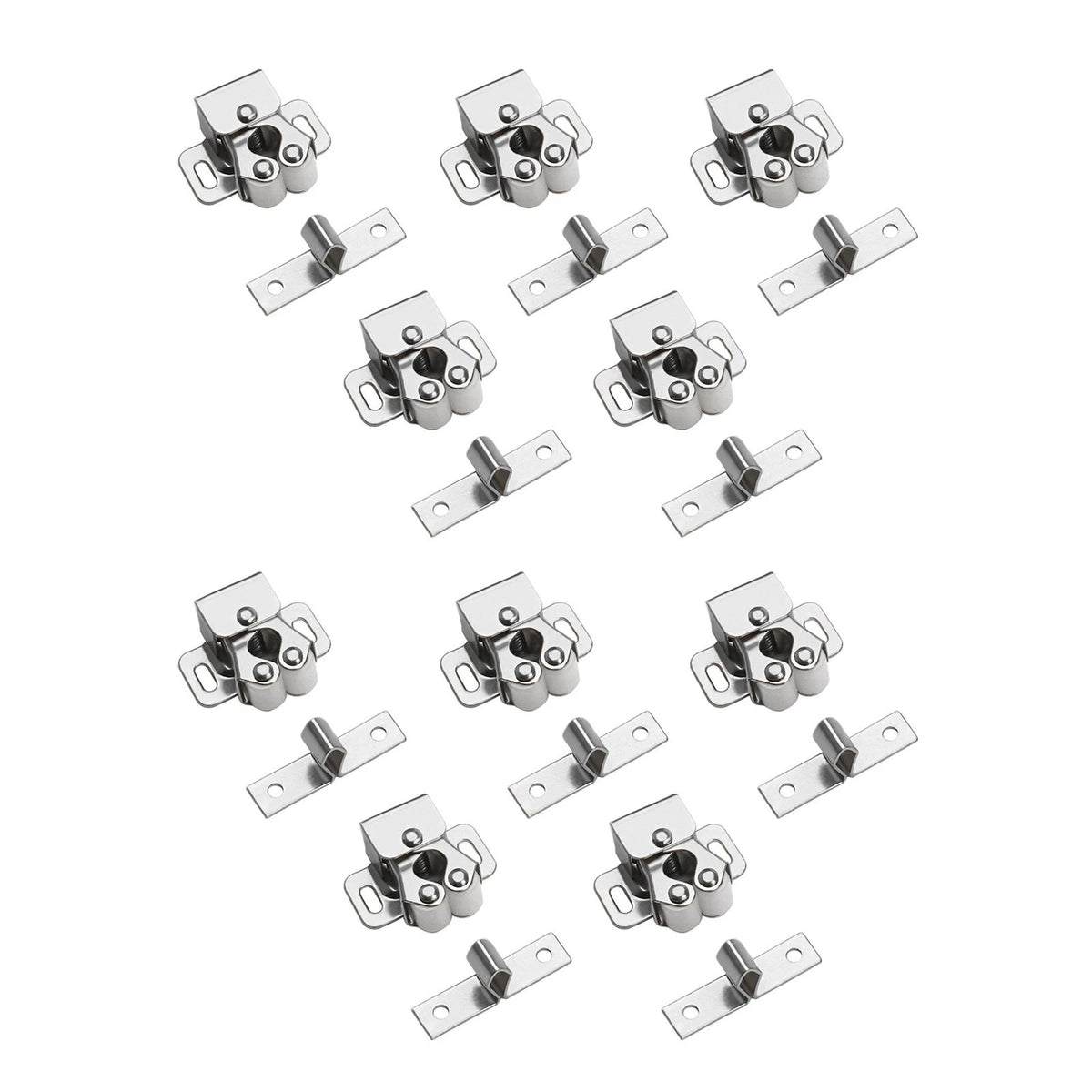 10Pcs Silver Home Door Cabinet Cupboard Furniture Catch Stopper Roller Latch ff