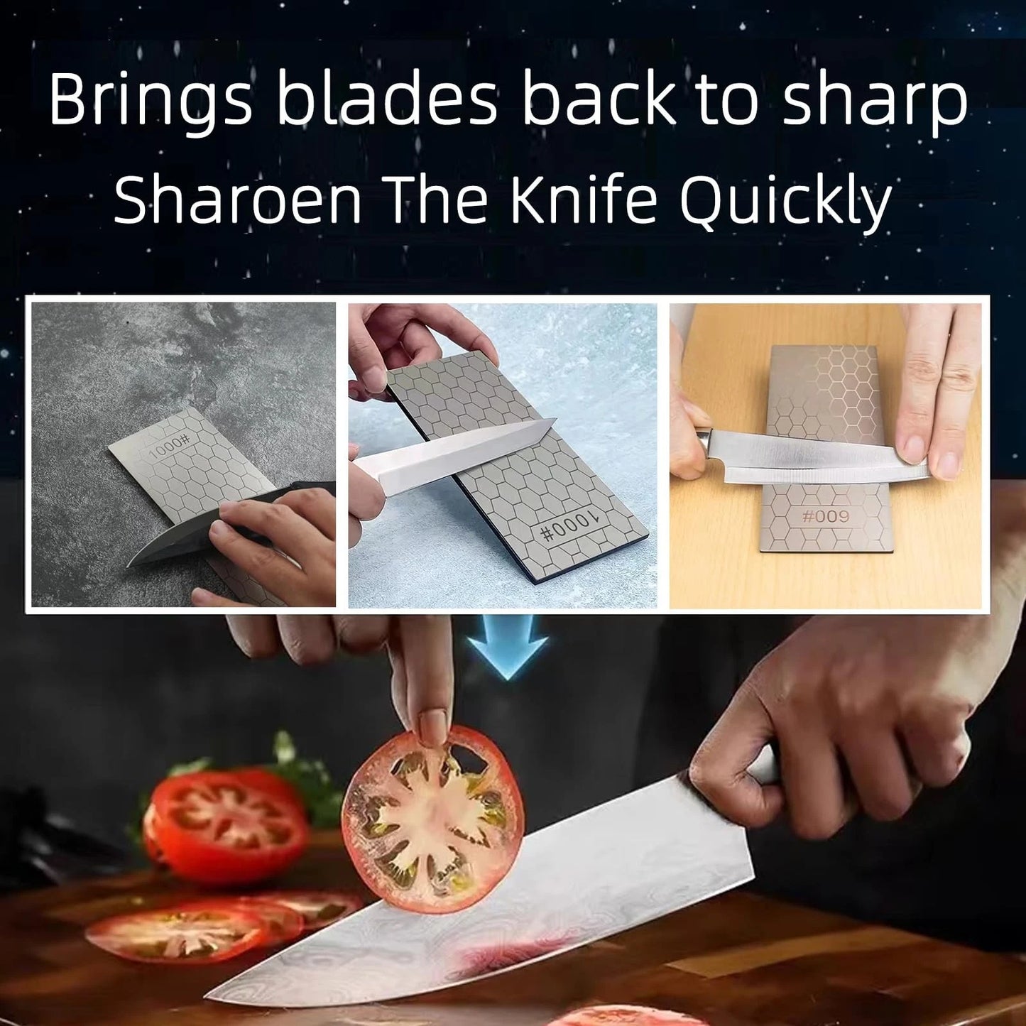 Diamond Sharpening Stone Set,8 Pcs Lapping Plate SET-C, Silver