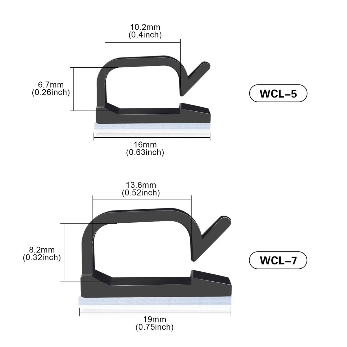 XHF 120 PCS Adhesive Cable Wire Clips Black, Outdoor 5/8"-120PCS, Black
