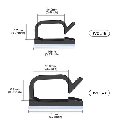 XHF 120 PCS Adhesive Cable Wire Clips Black, Outdoor 5/8"-120PCS, Black