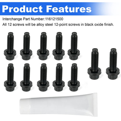 12PC Bolt Set For 2001-2016 GM Duramax LB7 LLY LBZ LMM and LML 6.6L V8 Diesel