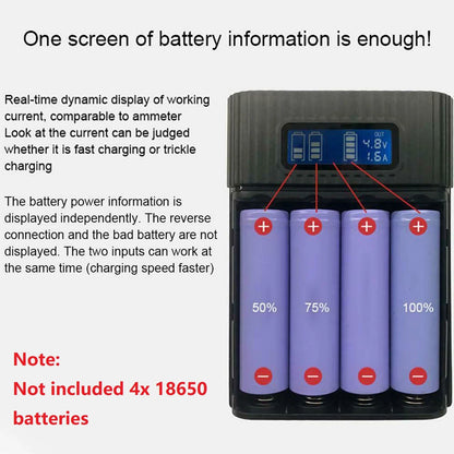 Black DIY Power Bank Case Battery Charger Storage Box Digital Display D