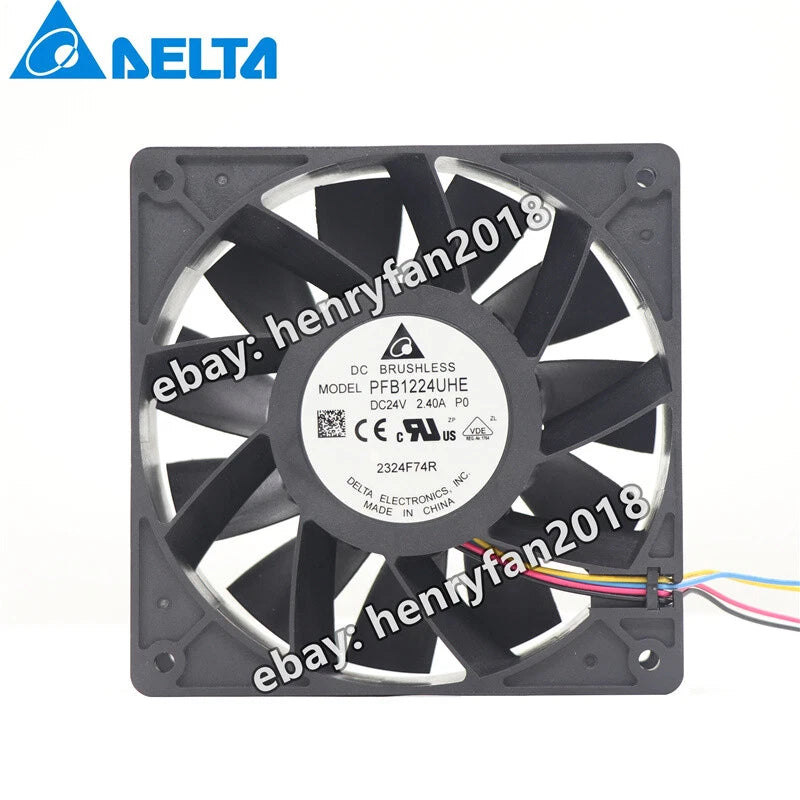 Delta Fan PFB1224UHE DC 24V 2.40A 120*120*38MM 4-Wires Inverter Cooling Fan