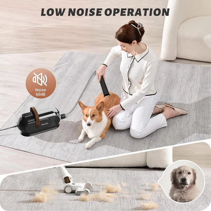 Bunfly Dog Grooming Kit with 13000kpa Strong 17.3*13.8*7.9 Inch, Black&brown