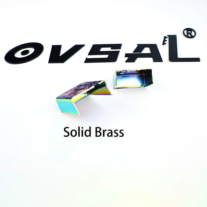 OVSAL Pack of 2 Brass Humbucker Pickup Cover Neck/Bridge Pole Heptachrome