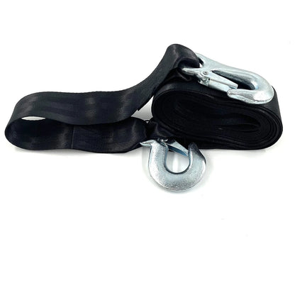 Boats Trailer Winch Hook Strap Wench Rope for 16 feets x 1 inches, black