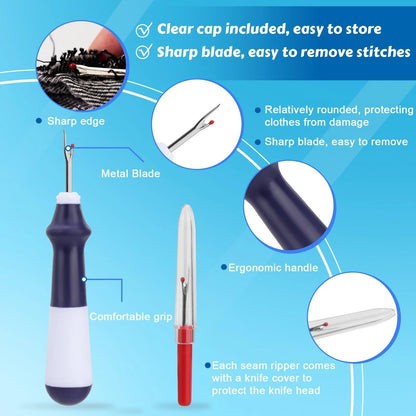 SOCNITC 68 Pcs Seam Ripper Tool Kit Stitch Rippers with Tailors Chalk 68 PCS