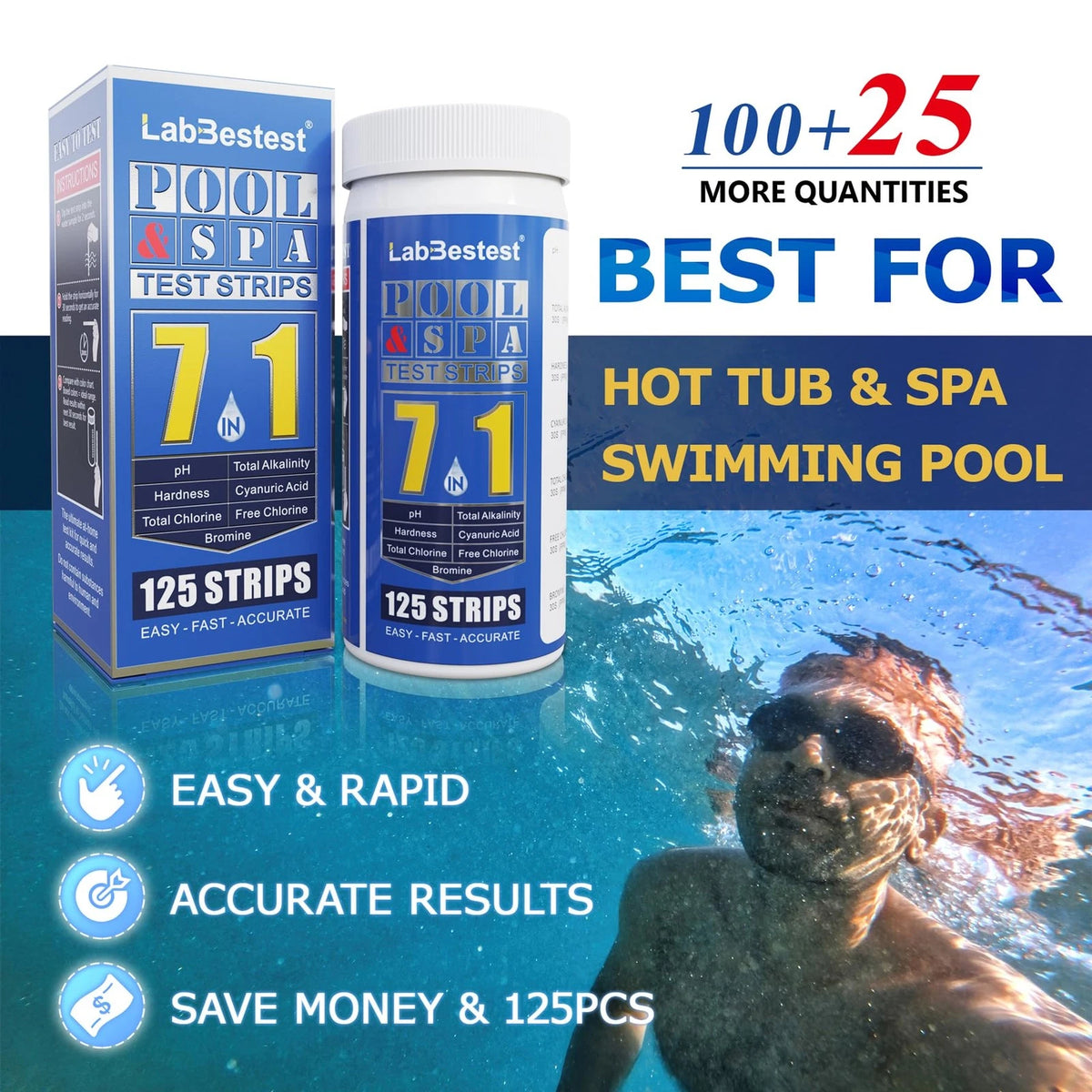 LabBestest Pool Test Strips - Spa Hot Tub - Swimming Pool...