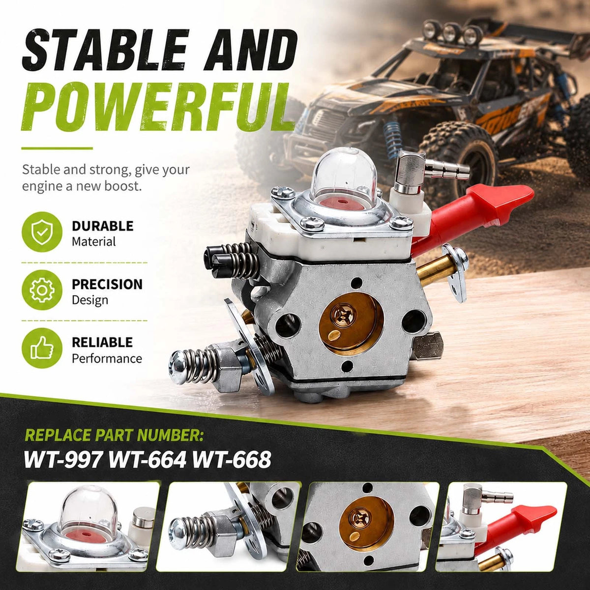 Replacement Carburetor Kit for Walbro WT-997 WT-664 WT-668 Fits for Rovan 30.5cc