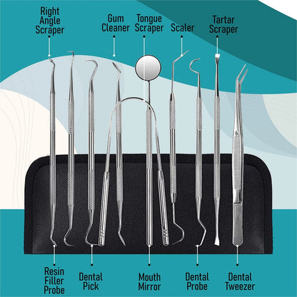 Dental Kit Tools, 10 Pack Stainless Steel Plaque Remover, Tools to...
