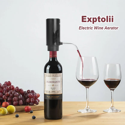 Electric Wine Aerator, Decanter, Dispenser, 7 Ounces, Black