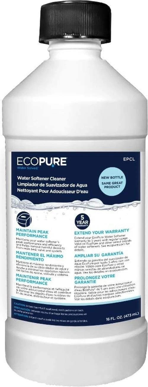 EcoPure EPCL Universal Water Softener Cleaner 16 Fl Oz (Pack of 1), Off-White