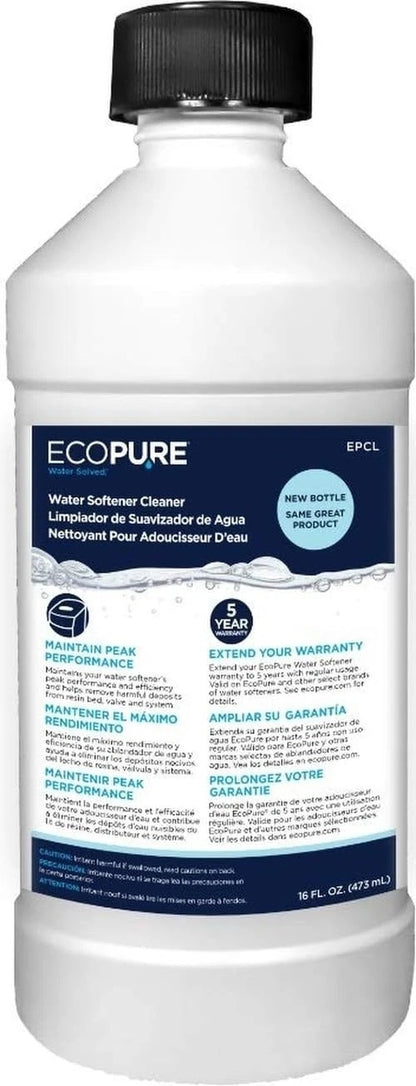 EcoPure EPCL Universal Water Softener Cleaner 16 Fl Oz (Pack of 1), Off-White