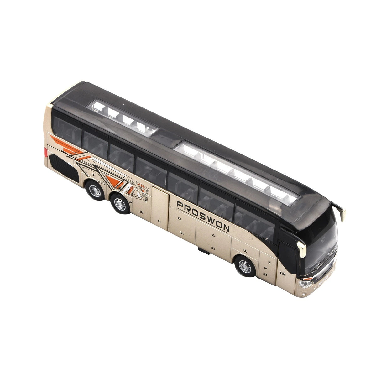 1:32 Sightseeing Bus Alloy Cars Pull Back Model Flash Light Vehicle Toys Gift;