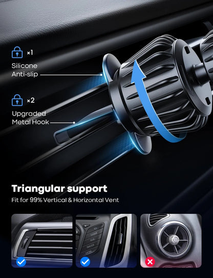Lamicall for MagSafe Car Mount - [20 Super Magnets] Magnetic Phone Black