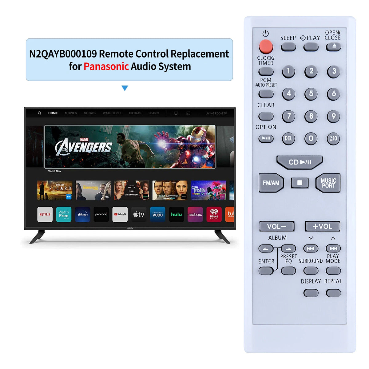 N2QAYB000109 For Panasonic Audio System Remote Control SA-EN37 SC-EN37