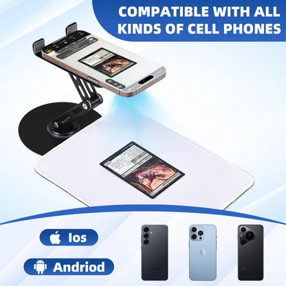 Utllsitm Foldable MTG Trading Card Scanner Stand,Carbon Steel Phone Black