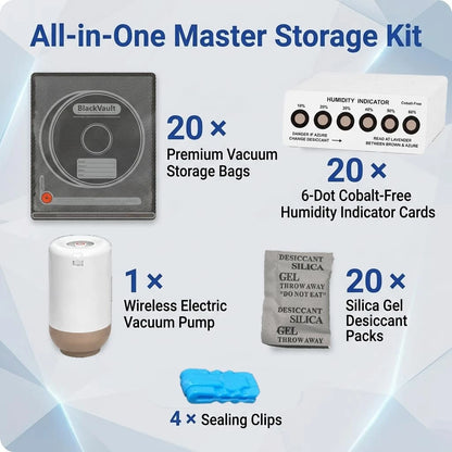 Faluricent Cordless Rechargeable 3D Printer Filament Vacuum Storage Kit Black