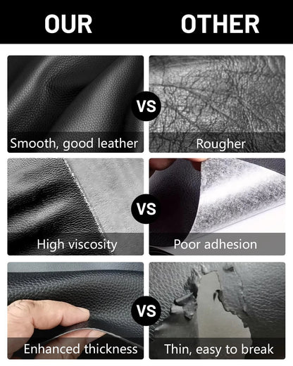 BOUYEER Leather Repair Patch Tape Kit,Self Adhesive 4 in x 79 in, Black