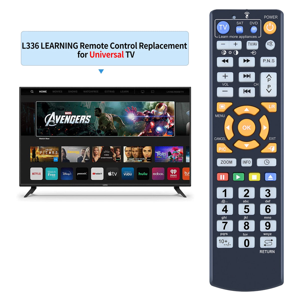 Universal Learning Remote Control L336 For TV VCR CBL DVD SAT STR-TV CD VCD HIFI
