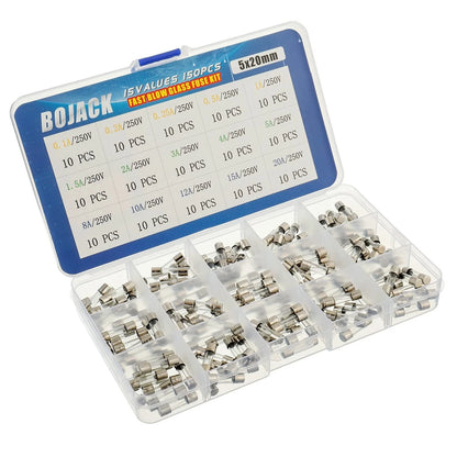 BOJACK 5x20 mm Fuse Holder Inline Screw Type with 16 AWG Red Wire + 15...