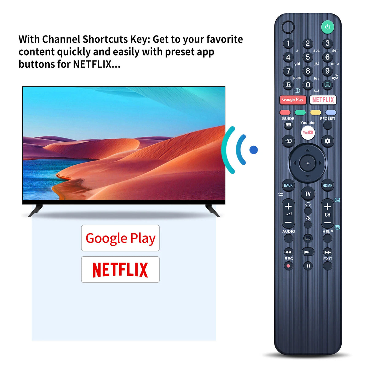 Universal Remote Control For Sony Smart TV RMF-TX200E RMF-TX310E RMF-TX520E