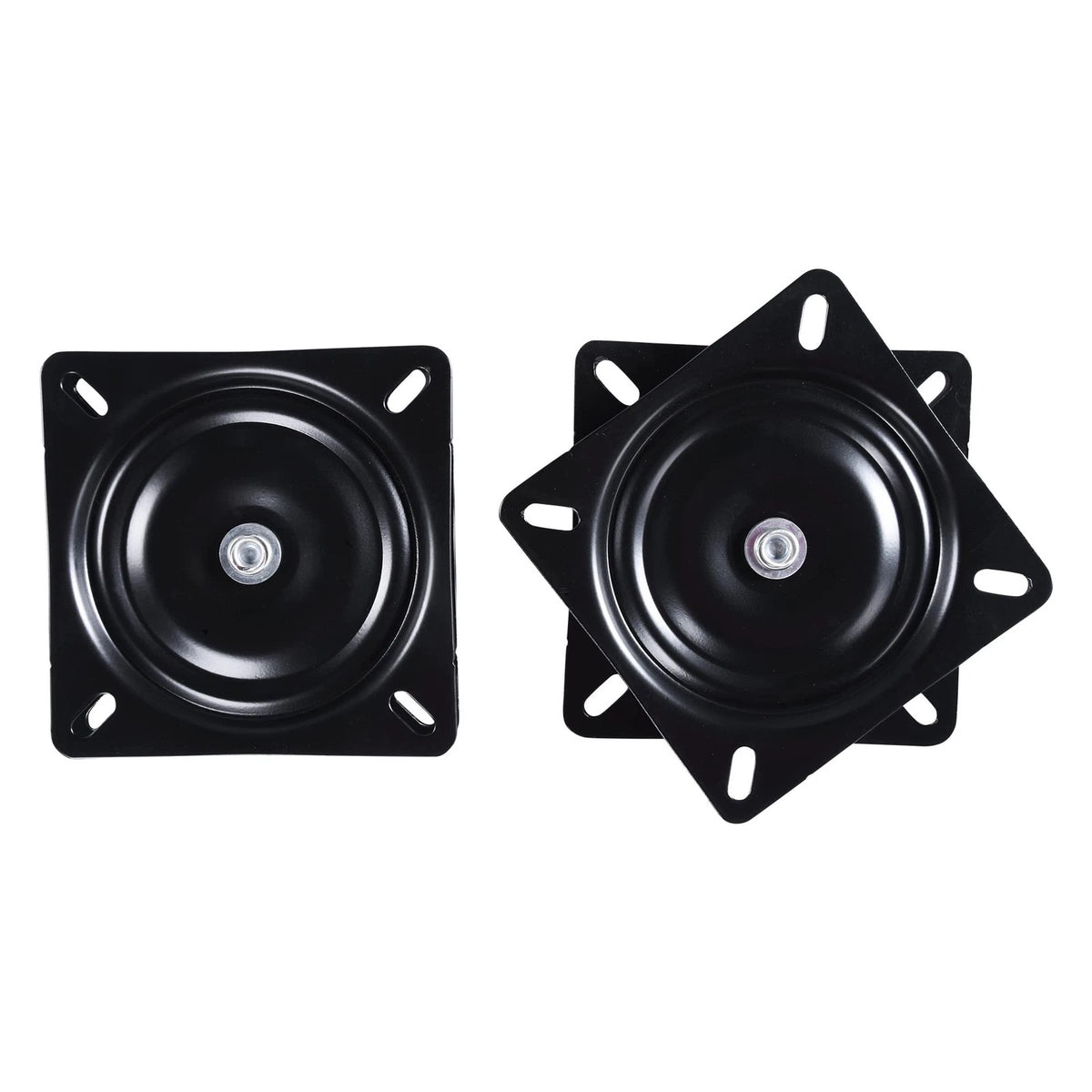 Frassie 2 Pack 8 Inch Bar Stool Chair Swivel Plate Replacement, 360 8, Black