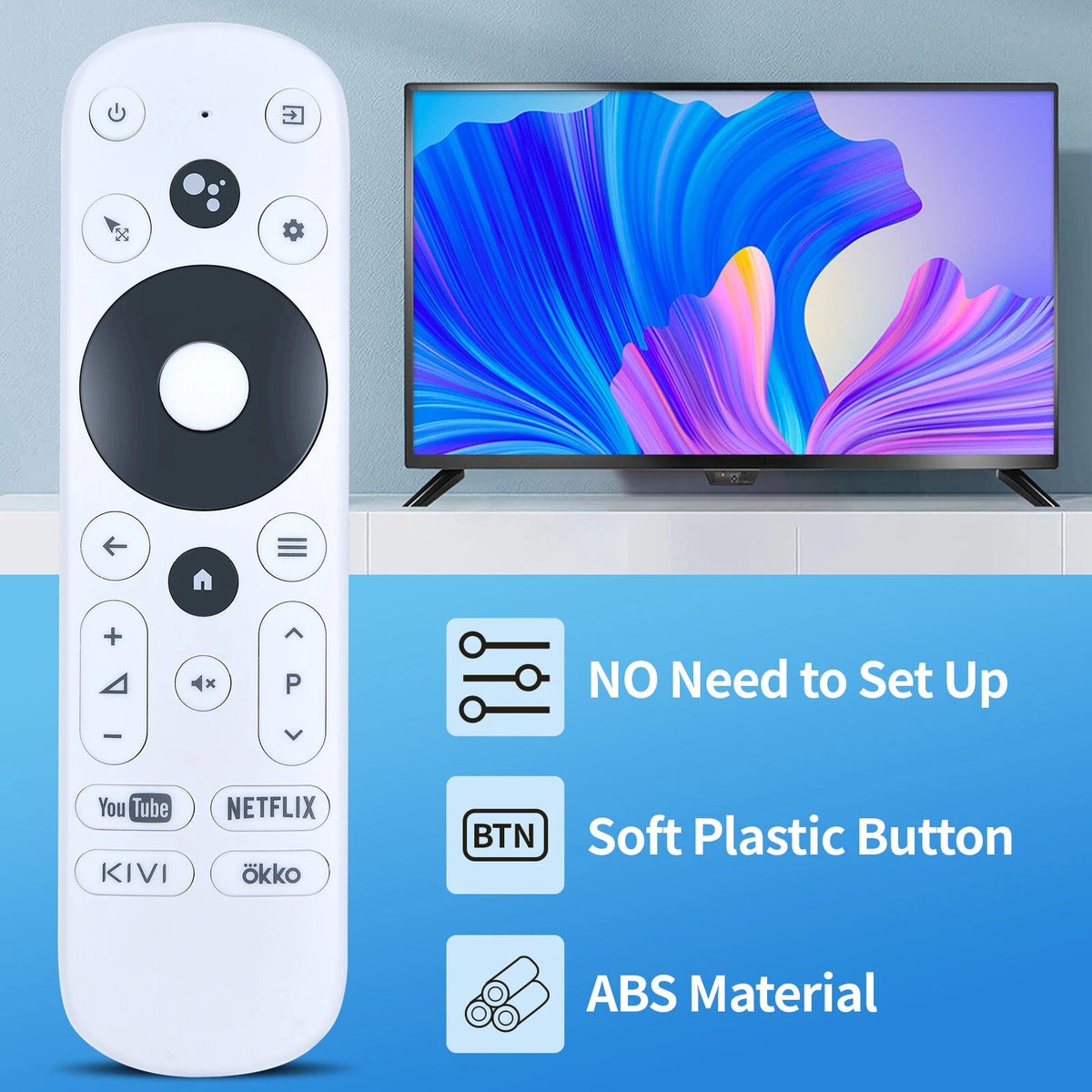 RC40 Voice Replacement Remote Control For KIVI TV With okko