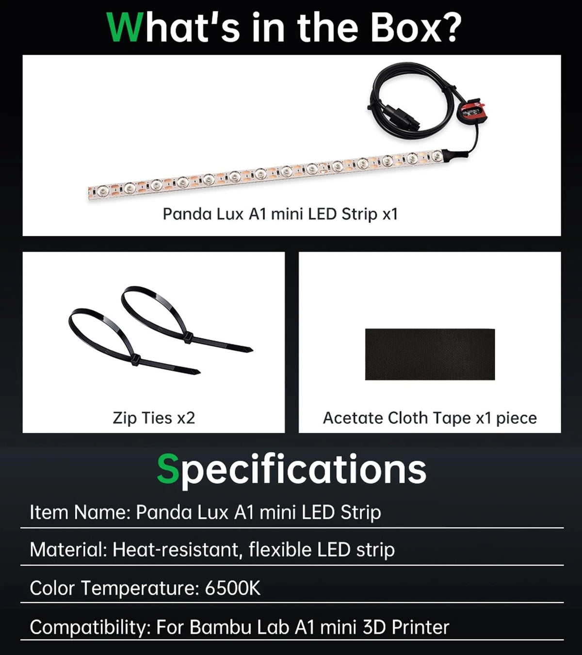 BIQU Panda Lux for Bambu-Lab A1 Mini 3D Printer Only, LED Light Strip...