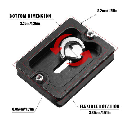 Frienda 2 Pieces Metal Quick Release Plate with 1/4''-20 Camera 50mm, Black