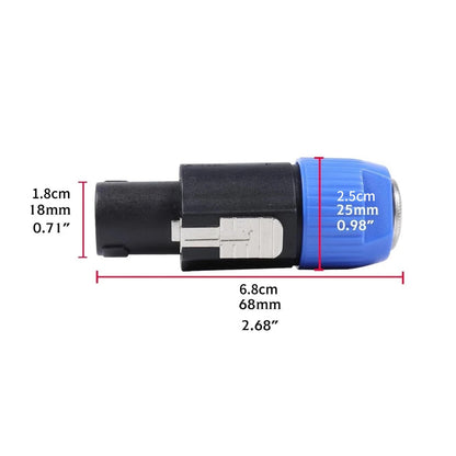 4pcs Speaker Cable Plug with Stress Relief Feature for 10-16 Gauge AWG Cables