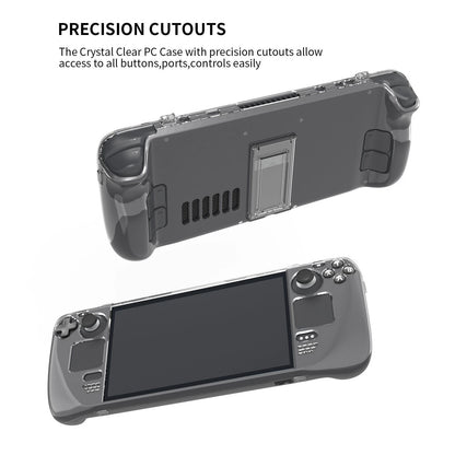 2 in 1 Crystal Clear Protective Back Case Shell  for Steam Deck Game Console