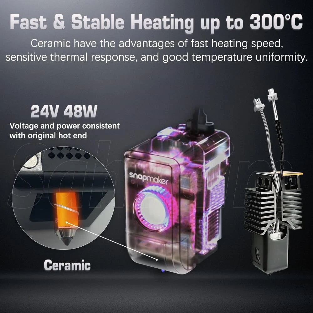 4Pcs 0.4MM U1 Hotend for Snapmaker Extruder, 24V 48W Fast Heating 0.4MM*4