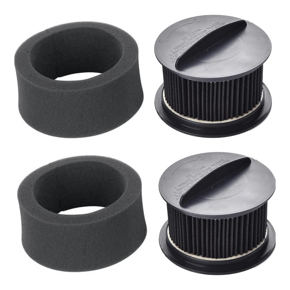 4pc Filter Set Inner Outer Foam For Bissell Rewind CleanView Pet 18M9W 18M9X