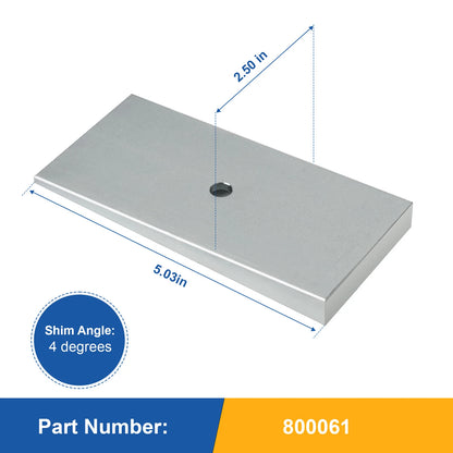 2.5" Wide 4°Degree Steel Leaf Spring Shims 800061 Sliver- Set of 2