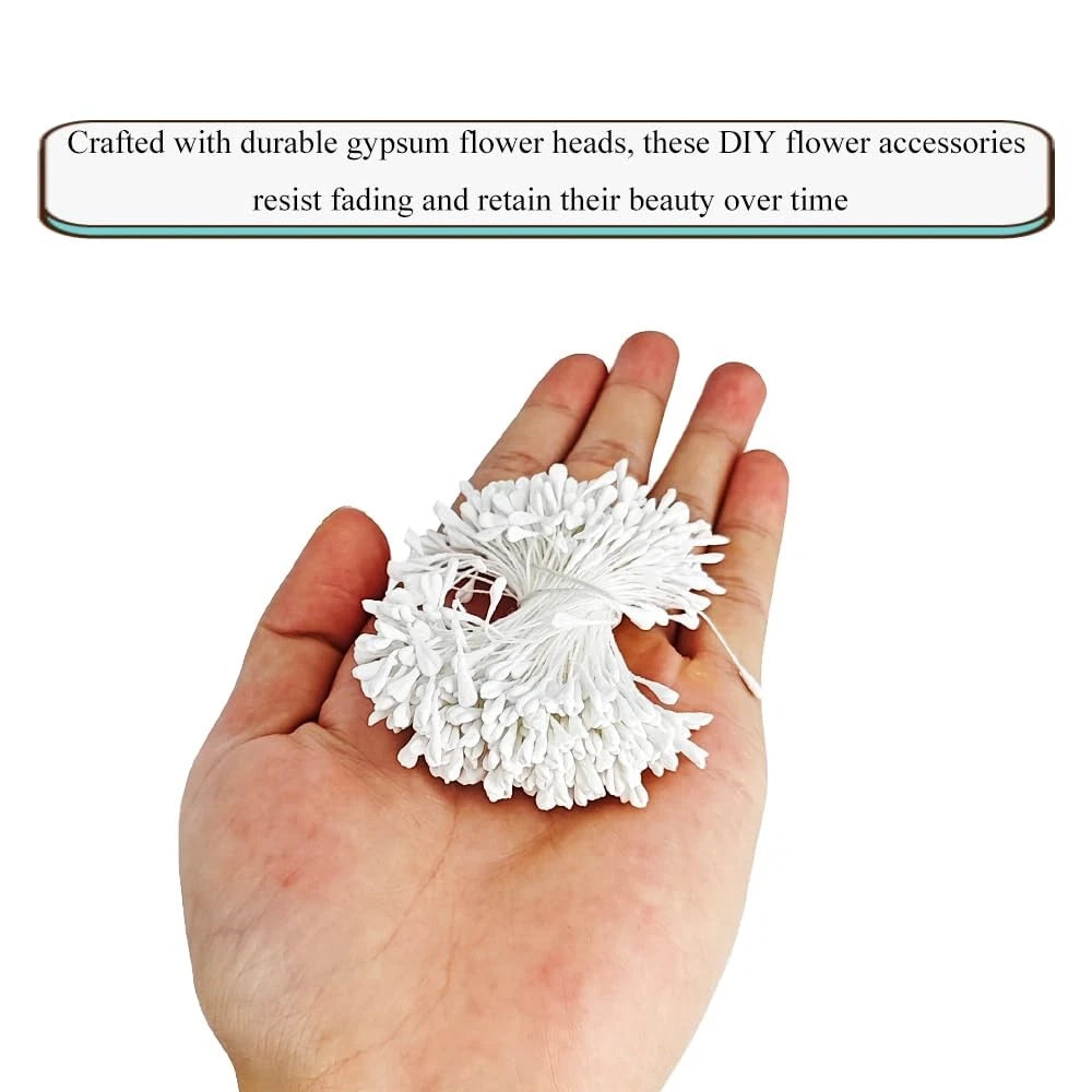 HAHIYO 700Pcs 2.5mm Matte White Double-Head Flower 2.5mm-700Pcs,