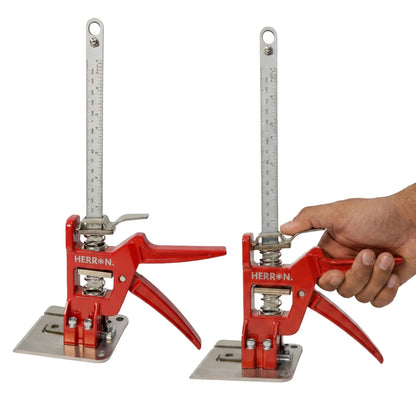 440 lbs Hand Lifting Jack Tool 2-Pack, Cabinet Lifter with Measuring Red