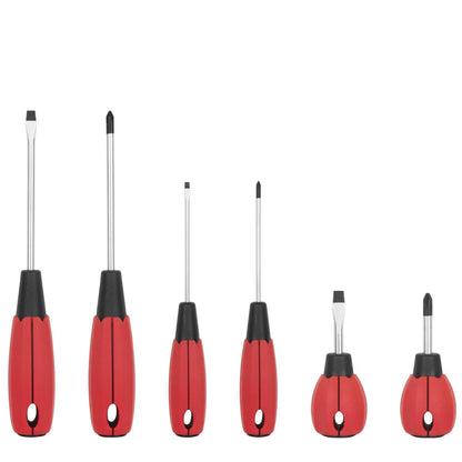 KURUI Magnetic Screwdriver Set, 6-Piece Screw Drivers Large Small, Black Red