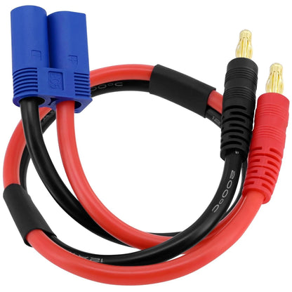 2 Pack EC5 to 4mm Banana Plug Battery Charging Cord, 11.8 Inches Male...