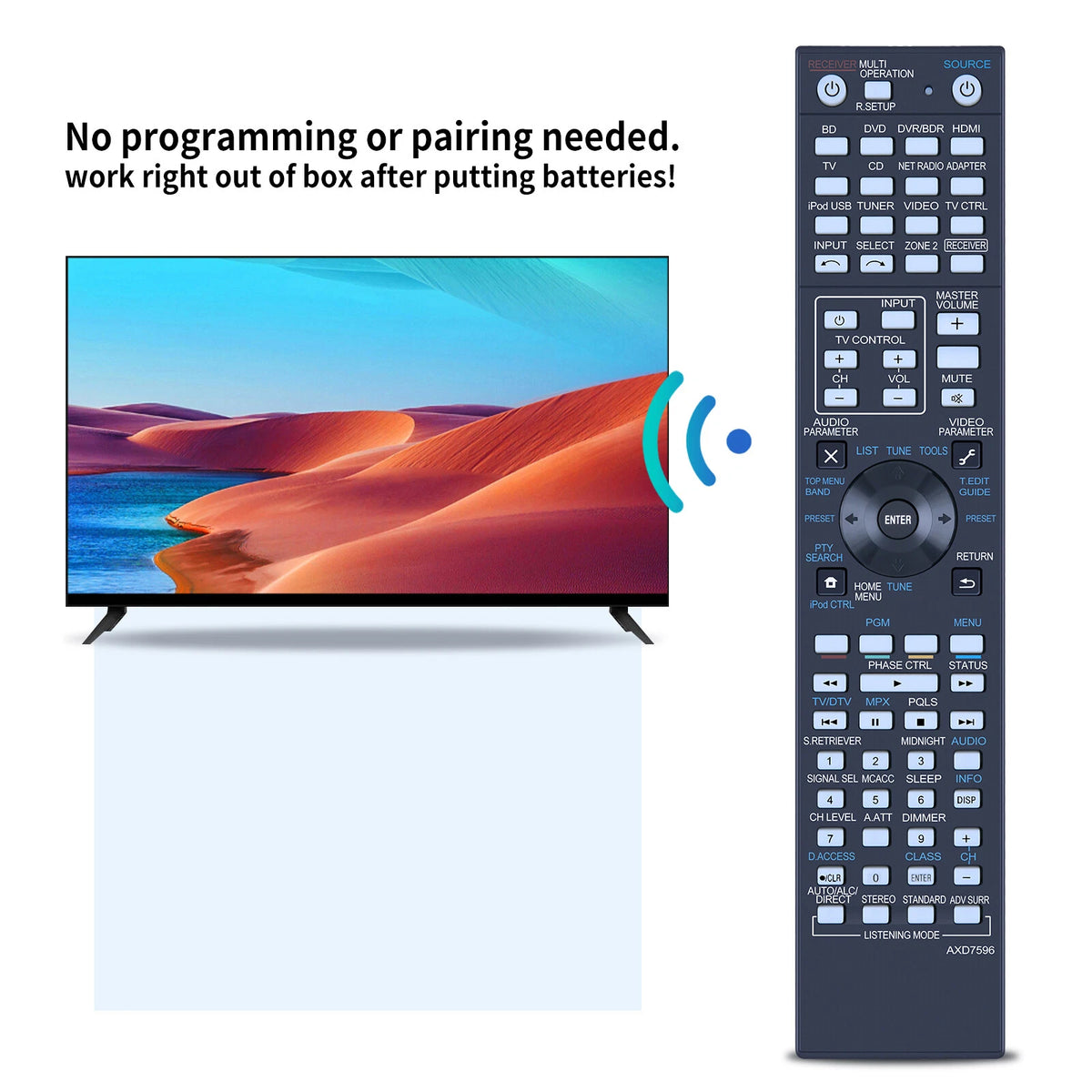 AXD7596 Remote Control For Pioneer AV Receiver SCLX75 VSX918V VSX1020K