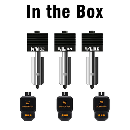 3PK 0.2+0.4+0.6mm P2S Hotend Kit for Bambu For X2D/P2S/H2D/H2C/H2S/A1/A1mini