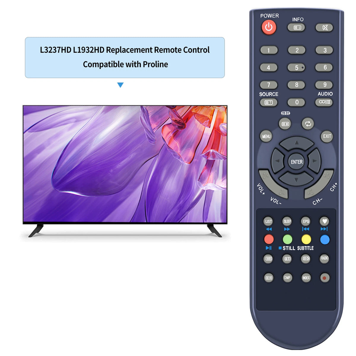 Remote Control For Proline L3237HD L1932HD L2033HD TV