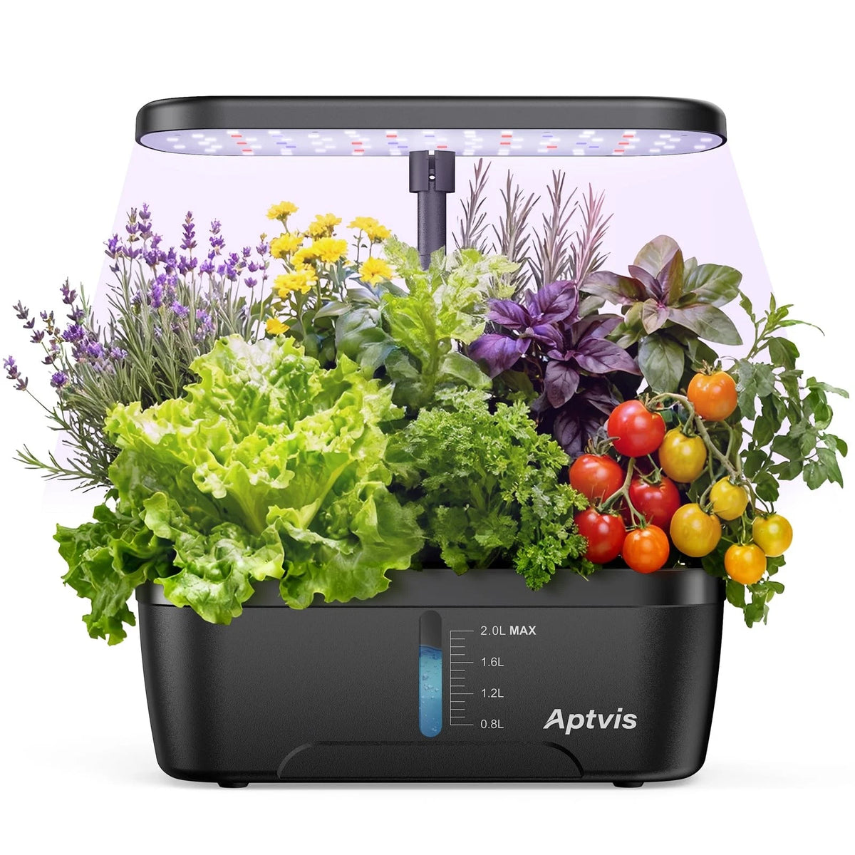 Aptvis Hydroponics Growing System, 6 Pods Smart Indoor Herb Garden with Black