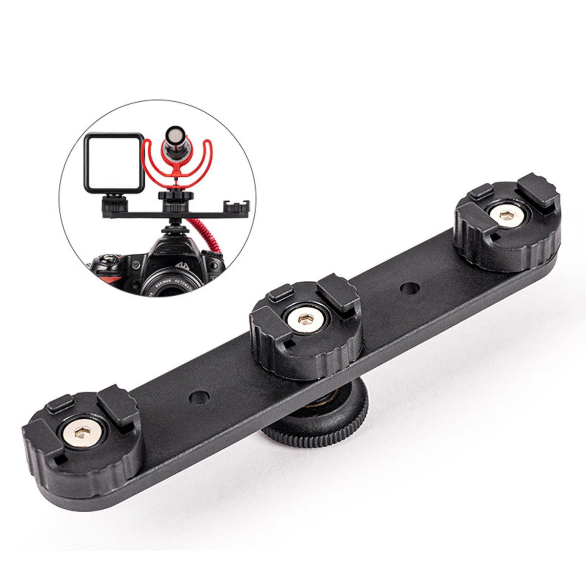 Triple Hot Shoe Bracket Holder For Camera Hot Shoe Camera Support For Fill Light