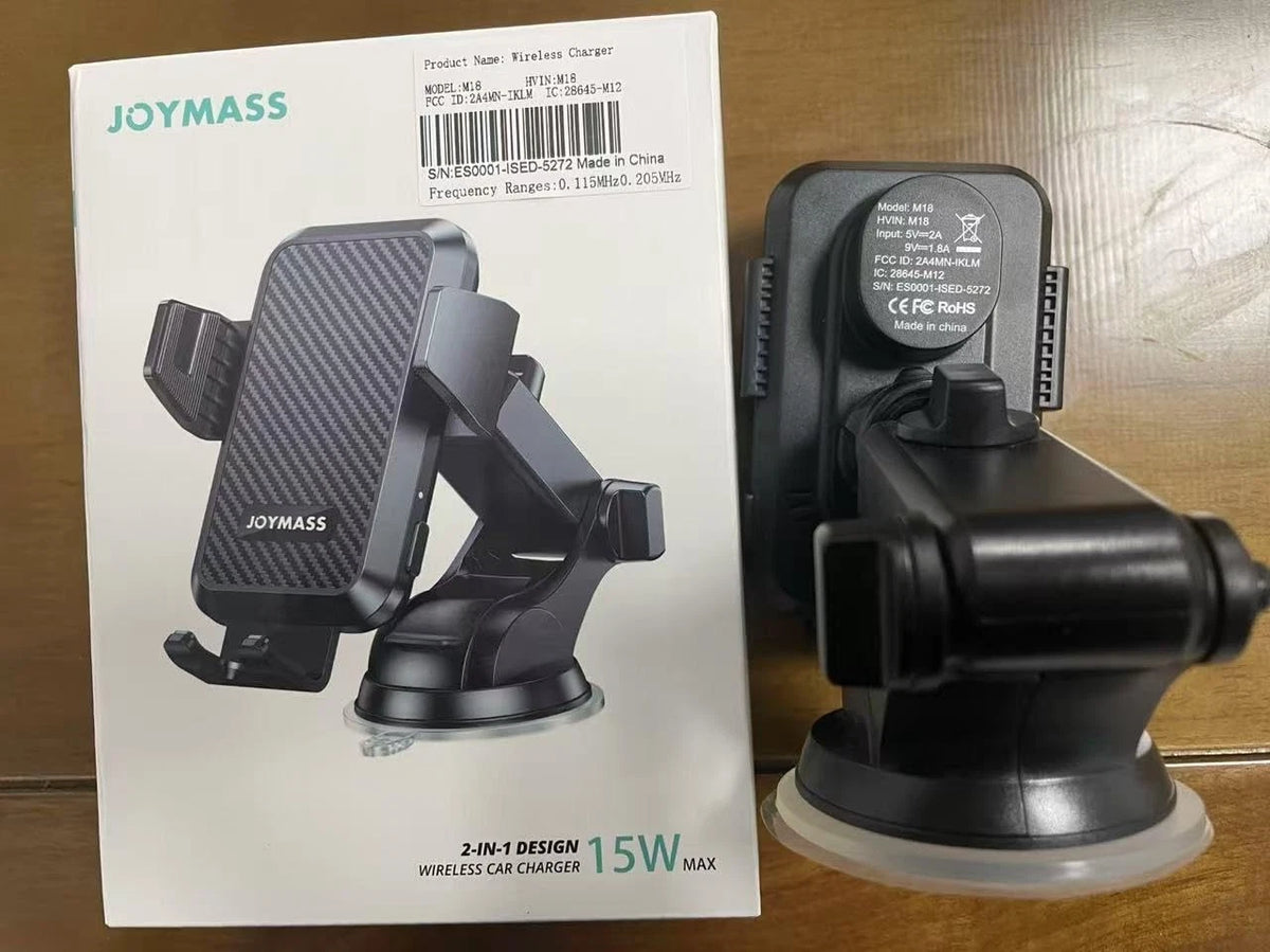 JOYMASS Wireless Car Charger, Phone Holders for Your Car, 15W Auto BLACK