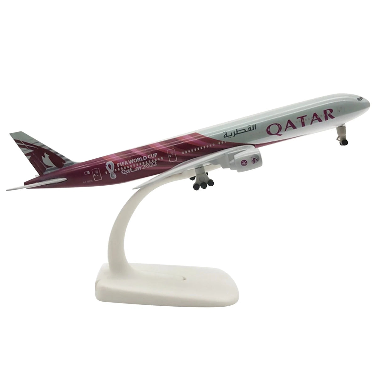 1:400 Qatar World Cup B777 Airplane Alloy Model Souvenir Display with Stand F