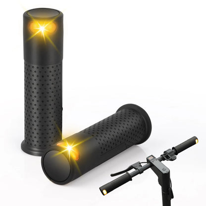 E Scooter Handle Grips Turn Signal, One Size, black-Handle light