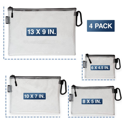 GOBAGS Air Production Multi‑Size Clear Zipper Pouch Multi-Size, Black