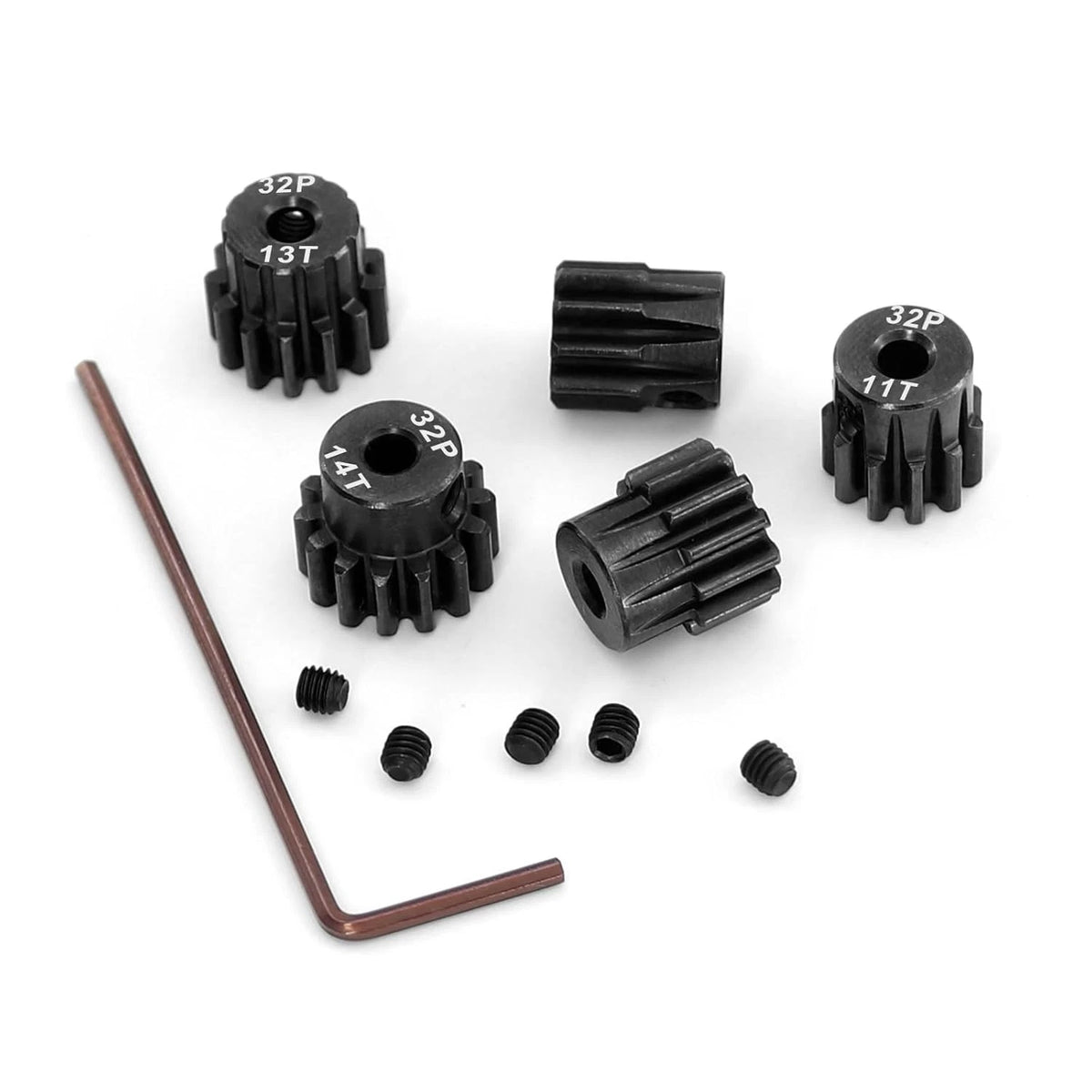 OGRC Steel Hardened 32P Pinion Gears 10T 11T 12T 13T 14T 3.175mm Shaft for...