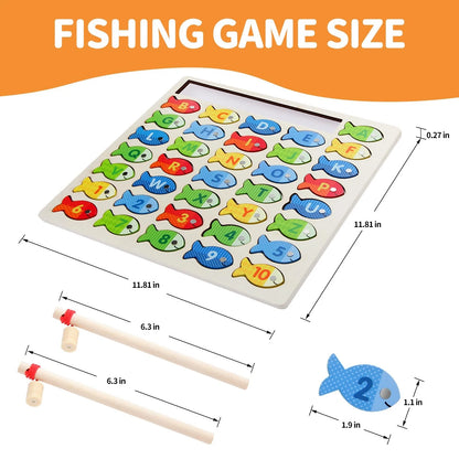 Diaodey Wooden Magnetic Fishing Game for 11.81 x x 0.27, Multicolored